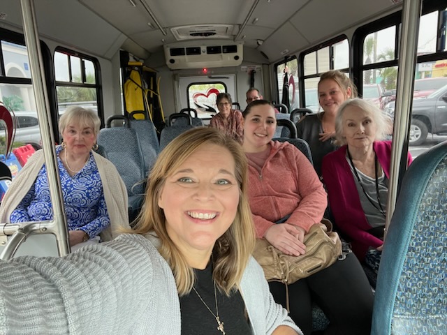 Bay County Professional Sitters in a bus